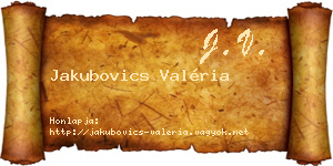 Jakubovics Valéria névjegykártya