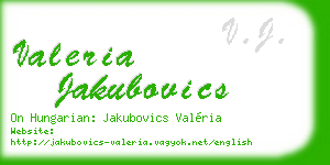 valeria jakubovics business card